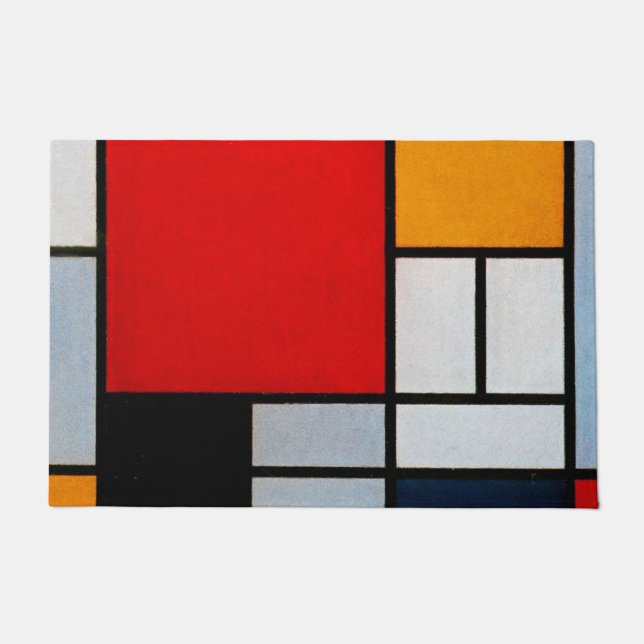 Mondrian - Composition with large red plane Doormat (Front)