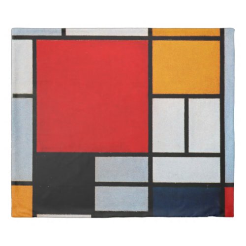 Mondrian _ Composition with Large Red Plane Duvet Cover