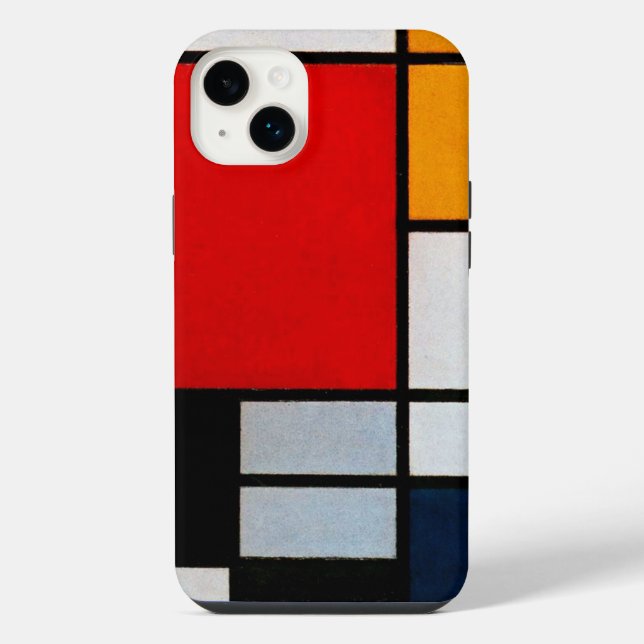 Mondrian - Composition with Large Red Plane Iphone Case (Back)