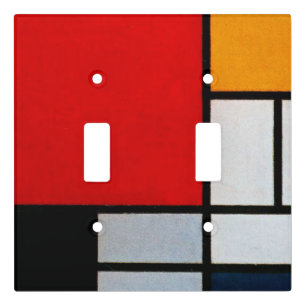 Mondrian - Composition with Large Red Plane Light Switch Cover