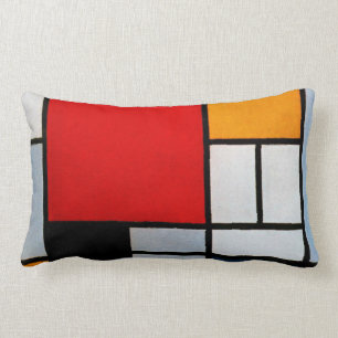 Mondrian - Composition with Large Red Plane Lumbar Pillow