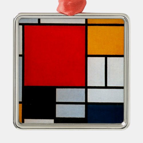 Mondrian _ Composition with Large Red Plane  Metal Ornament