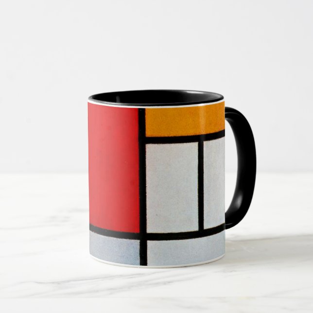 Mondrian - Composition with Large Red Plane Mug (Front Right)