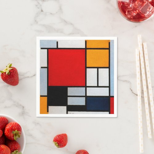 Mondrian _ Composition with large red plane Napkins