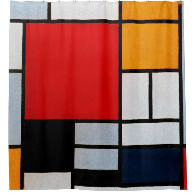 Mondrian - Composition with large red plane Shower Curtain (Front)