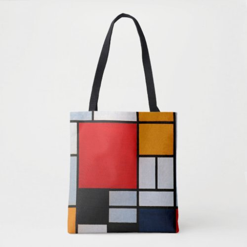 Mondrian _ Composition with Large Red Plane Tote Bag