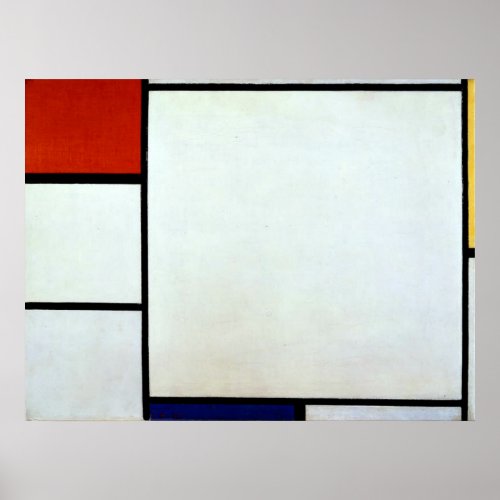 Mondrian _  Composition with Red and Blue  Poster