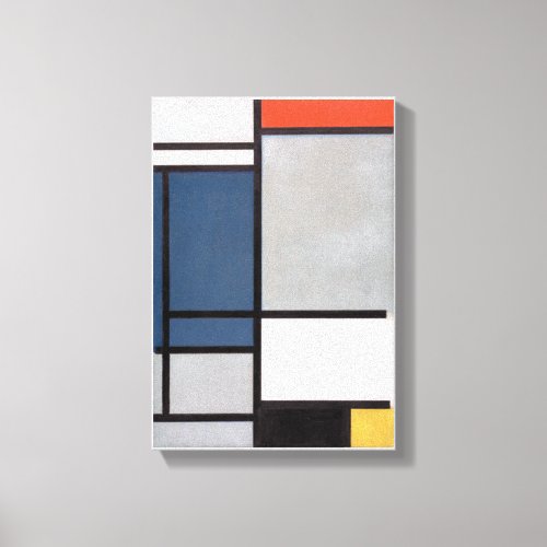 Mondrian Composition with Red Blue Black Yellow Canvas Print