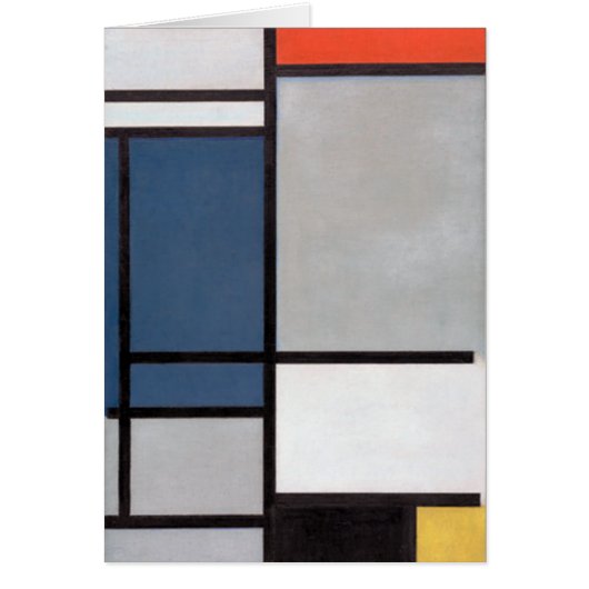 Mondrian Composition with Red, Blue, Black, Yellow Cards (Front)