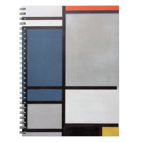 Mondrian Composition with Red, Blue, Black, Yellow Notebook