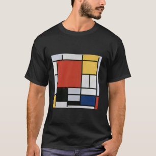 Mondrian Composition with Red Yellow Blue Black Ar T-Shirt