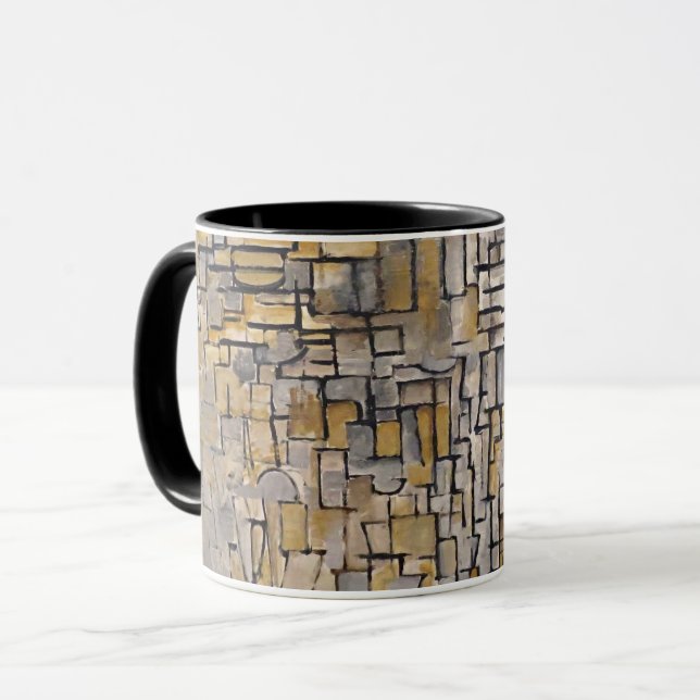 Mondrian Cubist Transition Art Morphing Mug (Front Left)