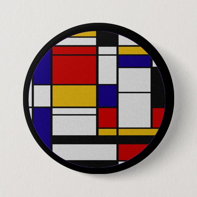 Mondrian De Stijl Button (Front)