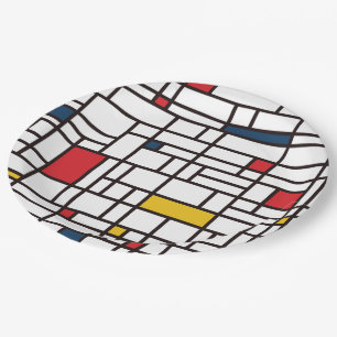 Mondrian De Stijl Paper Plates