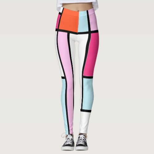 Mondrian etuce DIY background Leggings