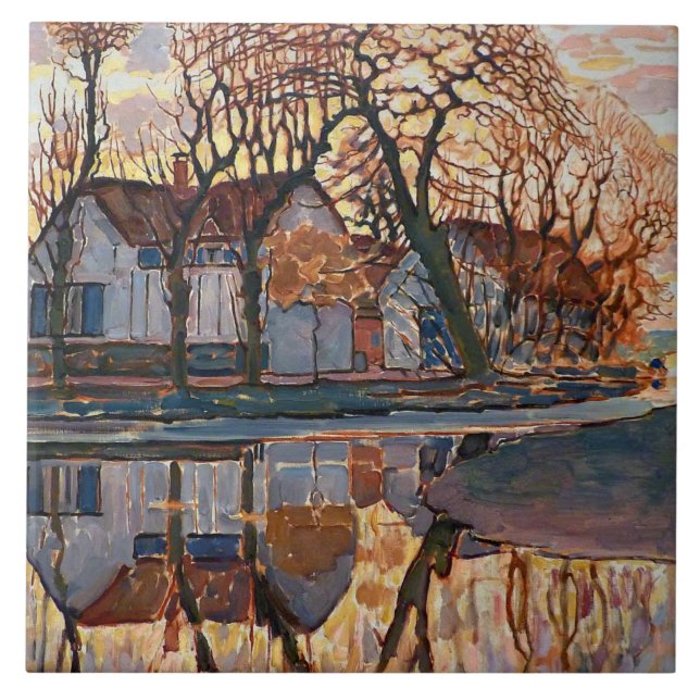 Mondrian - Farm near Duivendrecht Ceramic Tile (Front)