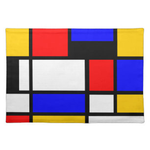 Mondrian geometric art cloth placemat