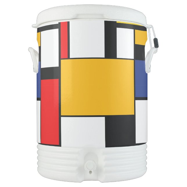 Mondrian Geometric Minimalist Comopsition Modern Beverage Cooler (Front)