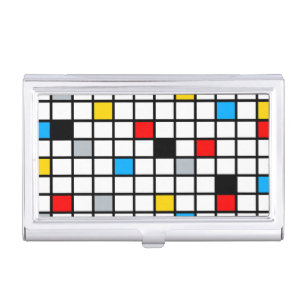 Mondrian Geometric Minimalist Comopsition Modern Business Card Case