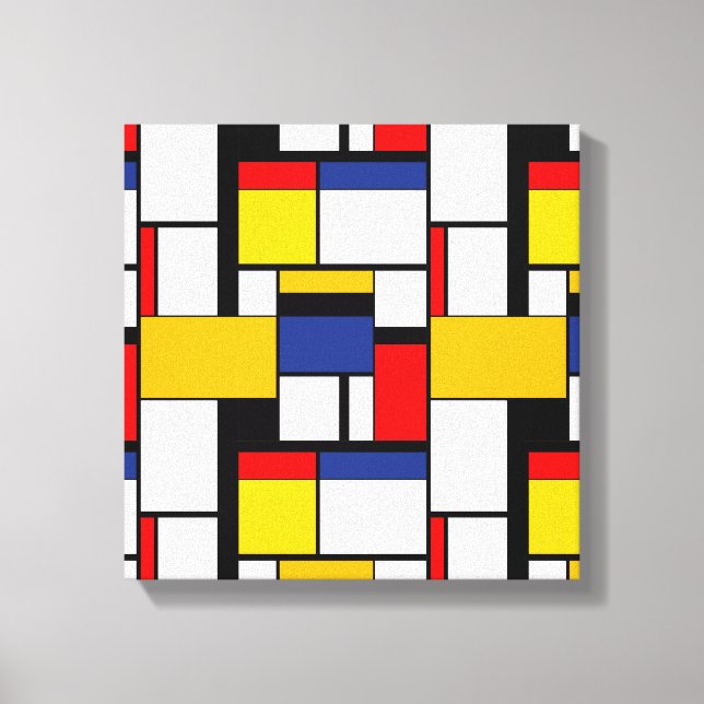 Mondrian Geometric Minimalist Comopsition Modern Canvas Print (Front)