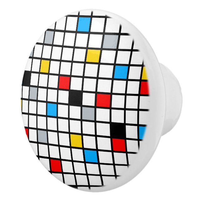 Mondrian Geometric Minimalist Comopsition Modern Ceramic Knob (Right)