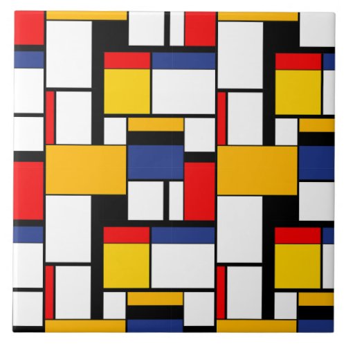 Mondrian Geometric Minimalist Comopsition Modern Ceramic Tile