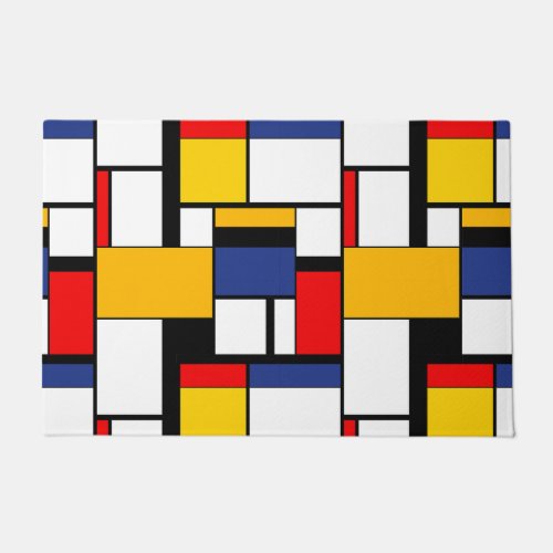 Mondrian Geometric Minimalist Comopsition Modern Doormat