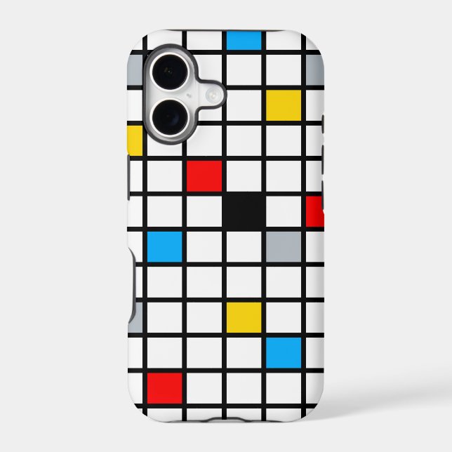 Mondrian Geometric Minimalist Comopsition Modern Iphone Case (Back)