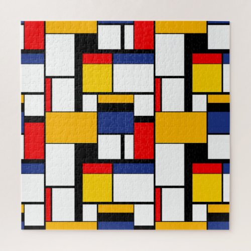 Mondrian Geometric Minimalist Comopsition Modern Jigsaw Puzzle