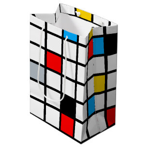 Mondrian Geometric Minimalist Comopsition Modern Medium Gift Bag