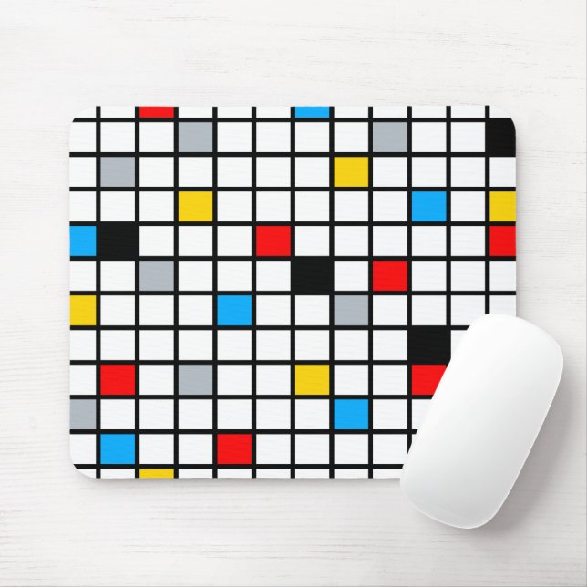Mondrian Geometric Minimalist Comopsition Modern Mouse Pad (With Mouse)