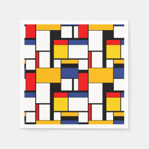 Mondrian Geometric Minimalist Comopsition Modern Napkins