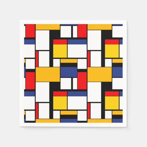 Mondrian Geometric Minimalist Comopsition Modern Napkins