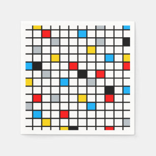 Mondrian Geometric Minimalist Comopsition Modern Napkins