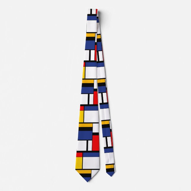 Mondrian Geometric Minimalist Comopsition Modern Neck Tie (Front)