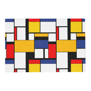 Mondrian Geometric Minimalist Comopsition Modern Placemat