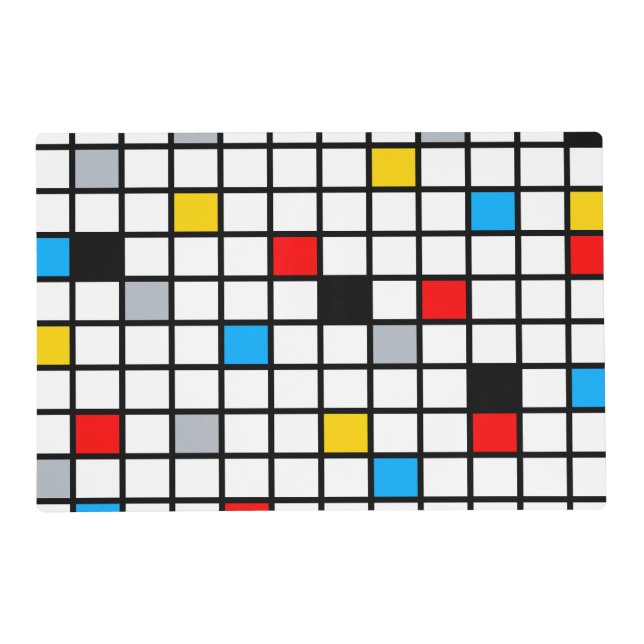 Mondrian Geometric Minimalist Comopsition Modern Placemat (Front)