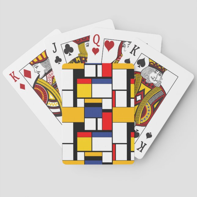 Mondrian Geometric Minimalist Comopsition Modern Poker Cards (Back)