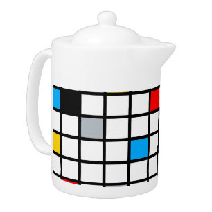 Mondrian Geometric Minimalist Comopsition Modern Teapot