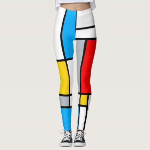 Mondrian geometric primary colors straight lines leggings