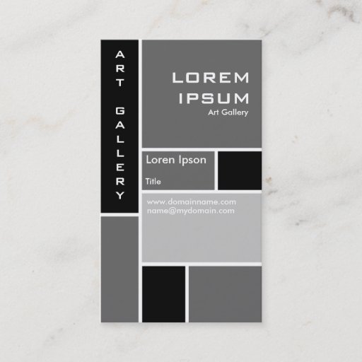 Customizable Mondrian - Gray Business Card Templates