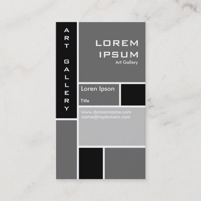 Mondrian - Gray Business Card (Front)