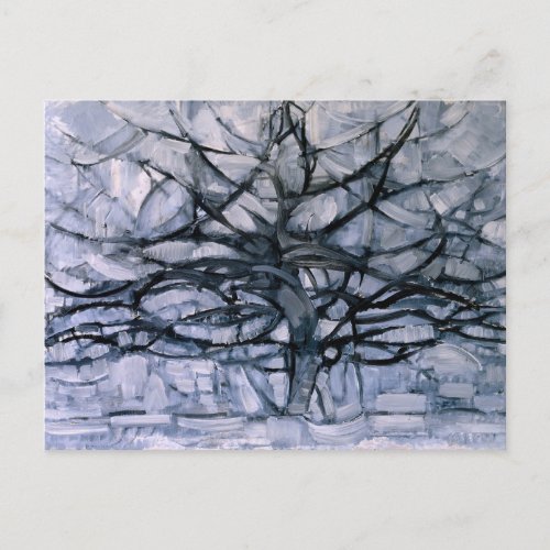 Mondrian _ Gray Tree famous painting Postcard