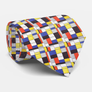 Mondrian Grid – Abstract Art Blocks Neck Tie