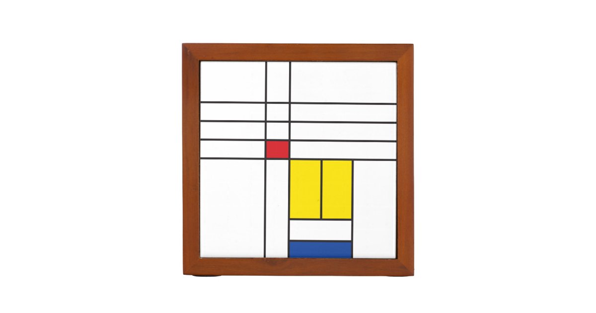 Mondrian Ii Minimalist De Stijl Modern Art Custom Desk Organizer