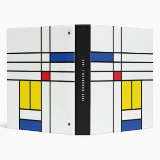 Mondrian II Minimalist De Stijl Modern Art Design 3 Ring Binder