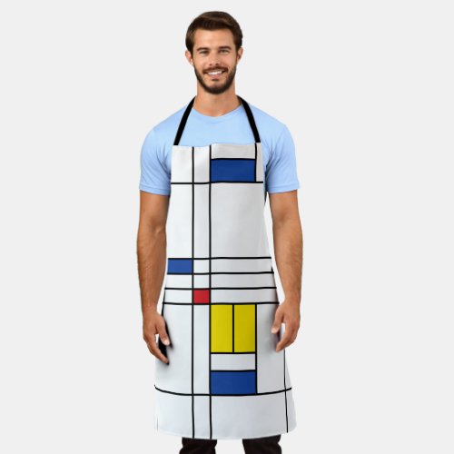 Mondrian II Minimalist De Stijl Modern Art Design Apron