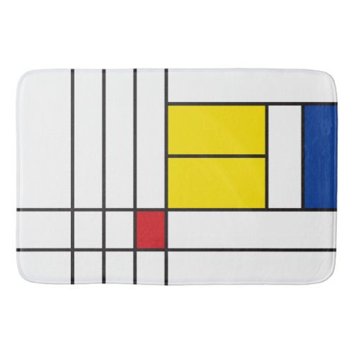 Mondrian II Minimalist De Stijl Modern Art Design Bath Mat