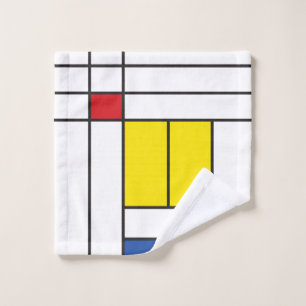 Mondrian II Minimalist De Stijl Modern Art Design Bath Towel Set