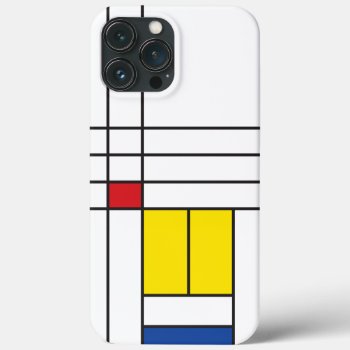 Mondrian Ii Minimalist De Stijl Modern Art Design Iphone 13 Pro Max Case by fat_fa_tin at Zazzle